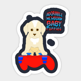 Adorable Newborn Baby Puppies Sticker